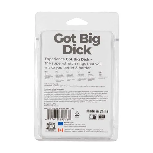 Got Big Dick 3pk Rings BMS Enterprises Dildos