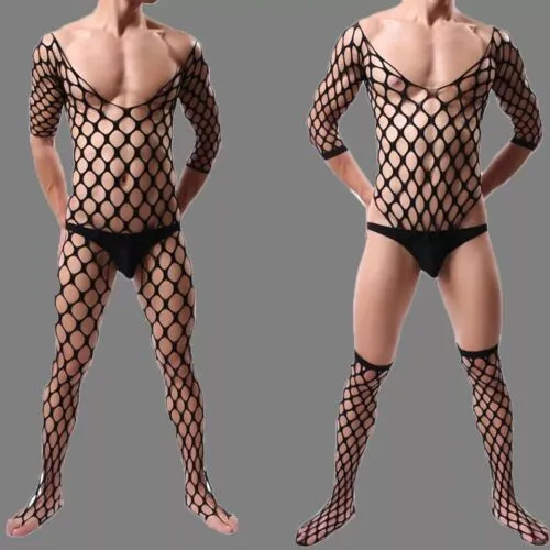 HotPinkSexyShop Bodystockings Playsuits Bodystocking UOMODONNA Catsuit TRAV DRAG QUEEN SEXY LIGERIE PER UOMO HOT