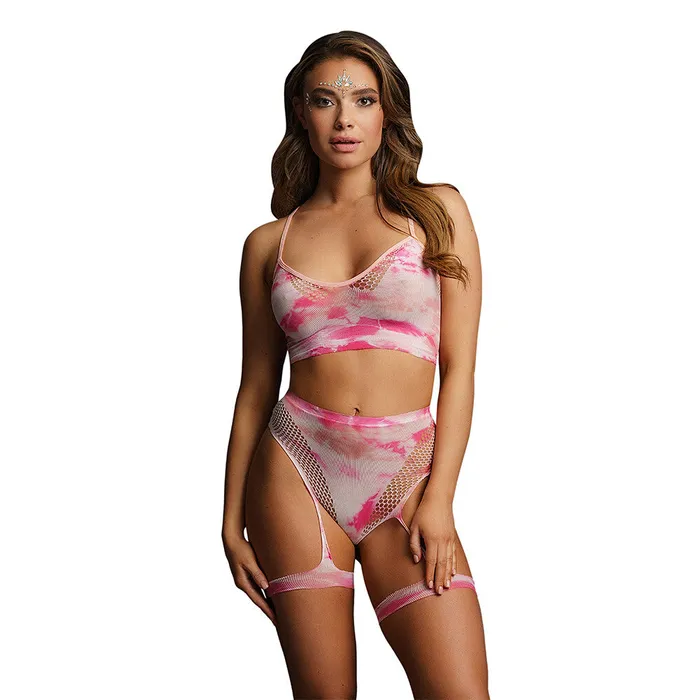 Le Desir Bliss 2 Piece Set With Garters Tie Dye Size 6 To 14 Shots Toys Couples