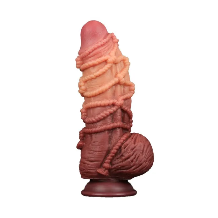 Lovetoy Dildos Lovetoy 10 Inch Dual Layered Silicone Rope Pattern Nature Cock