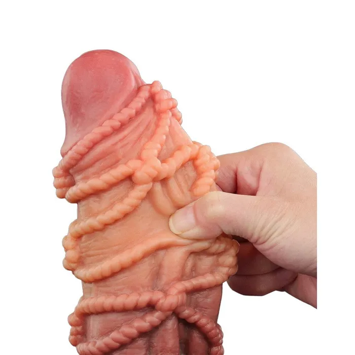 Lovetoy Dildos Lovetoy 10 Inch Dual Layered Silicone Rope Pattern Nature Cock