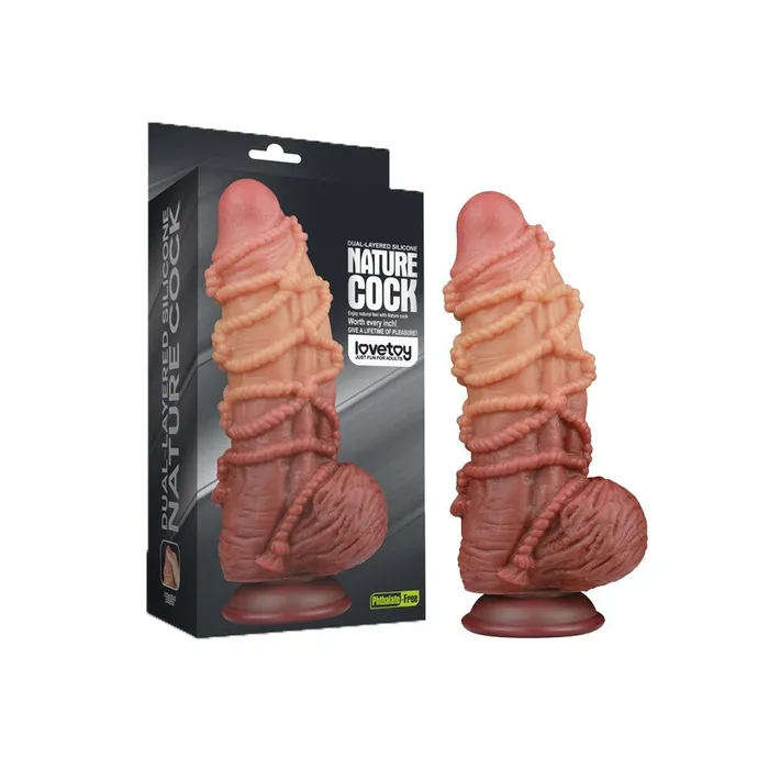 Lovetoy Dildos Lovetoy 10 Inch Dual Layered Silicone Rope Pattern Nature Cock