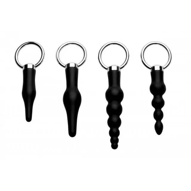 Master Series Male Sex Toys Master Series Silicone Anal Ringed Rimmer Set 4 Pieces