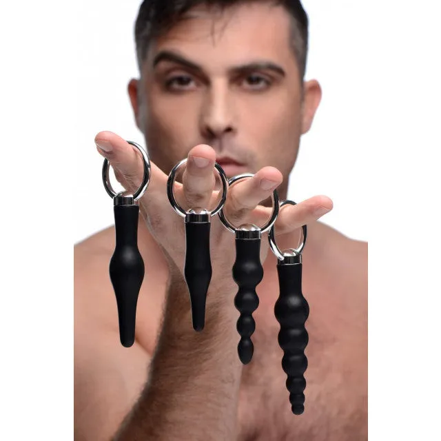 Master Series Male Sex Toys Master Series Silicone Anal Ringed Rimmer Set 4 Pieces