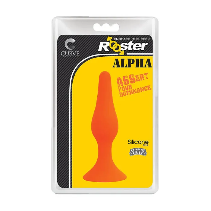 Rooster Alpha Anal Plug Orange Curve Novelties Male Sex Toys