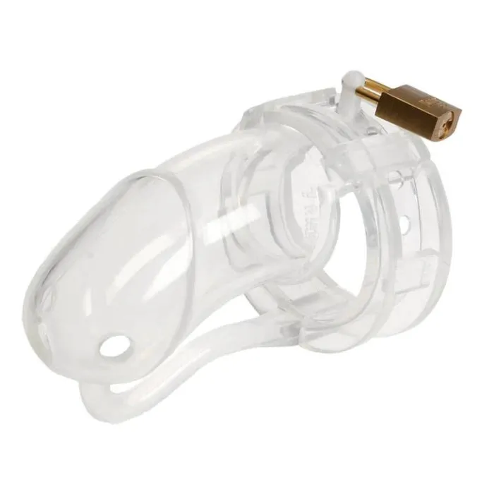 STR Male Sex Toys Malesation Chastity Cage 88mm Clear Small