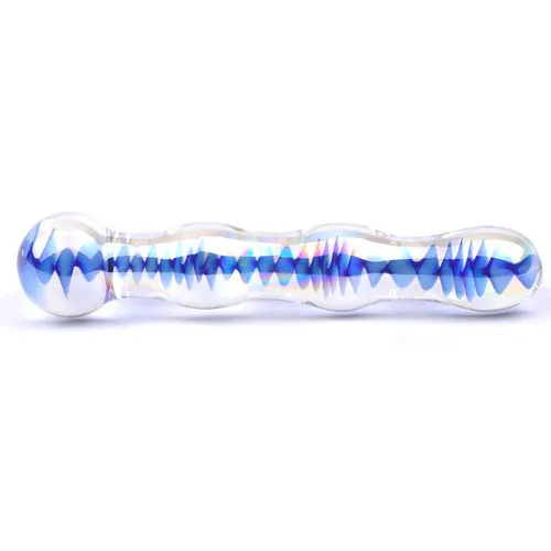 Various brands Dildos Wavy Glass Dildo Blue