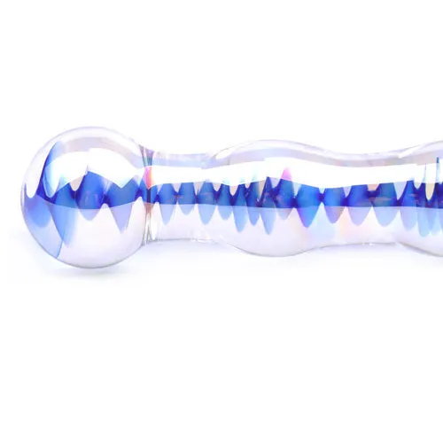 Various brands Dildos Wavy Glass Dildo Blue