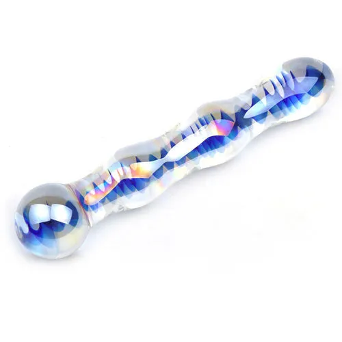 Various brands Dildos Wavy Glass Dildo Blue