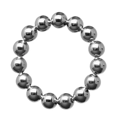 XR Brands Male Sex Toys Master Series Stainless Steel Beaded Cockring 2in