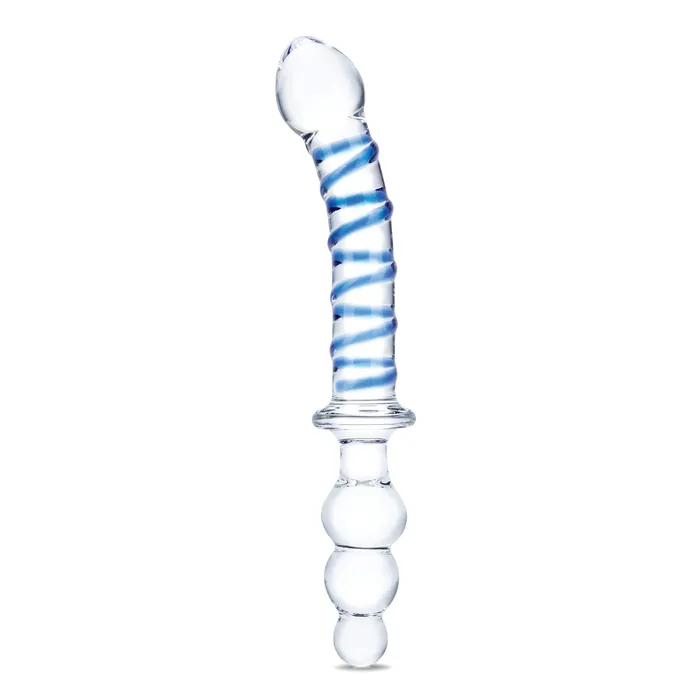 10 Inch Twister DualEnded Dildo Clearblue Glas Dildos