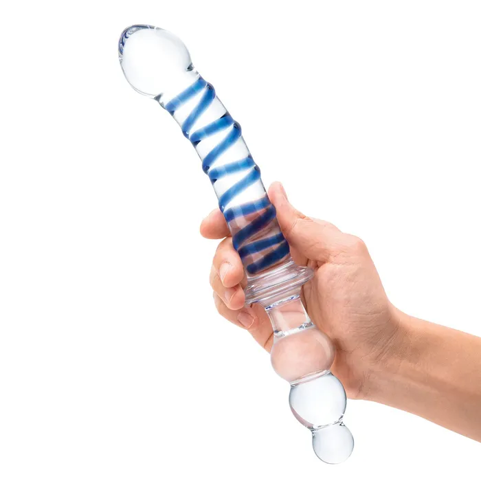 10 Inch Twister DualEnded Dildo Clearblue Glas Dildos