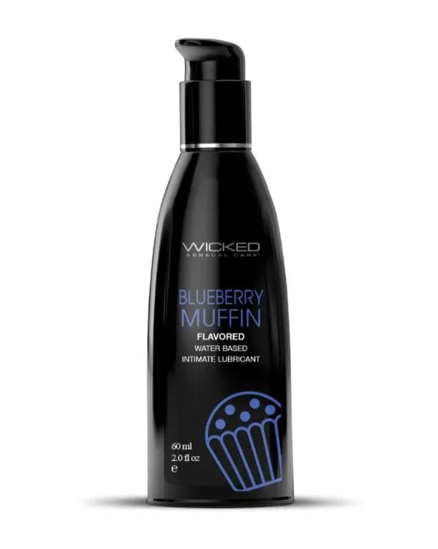 Aqua Blueberry Muffin Water Flavored Water Based Lubricant 2 Fl Oz60ml Wicked Sensual Care Lubricants