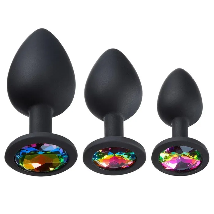 Cloud 9 Novelties Gems Silicone Anal Plug Includes Small Med Large Size Cloud 9 Novelties Male Sex Toys