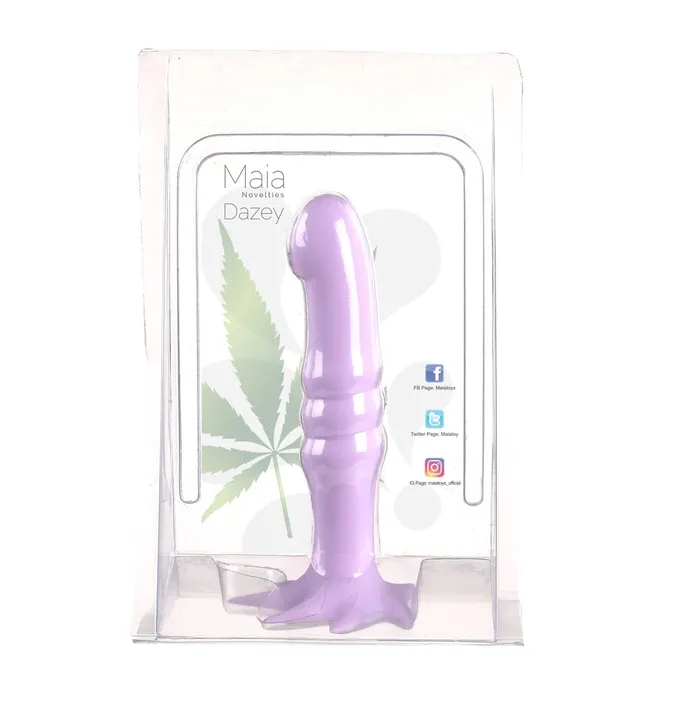 Dildos Maia Toys Dazey Cannabis Leaf Dong Purple 420 Series Pastel Purple