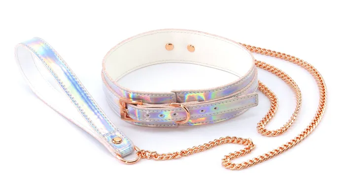 nsnovelties Couples Cosmo Bondage Collar and Leash Rainbow