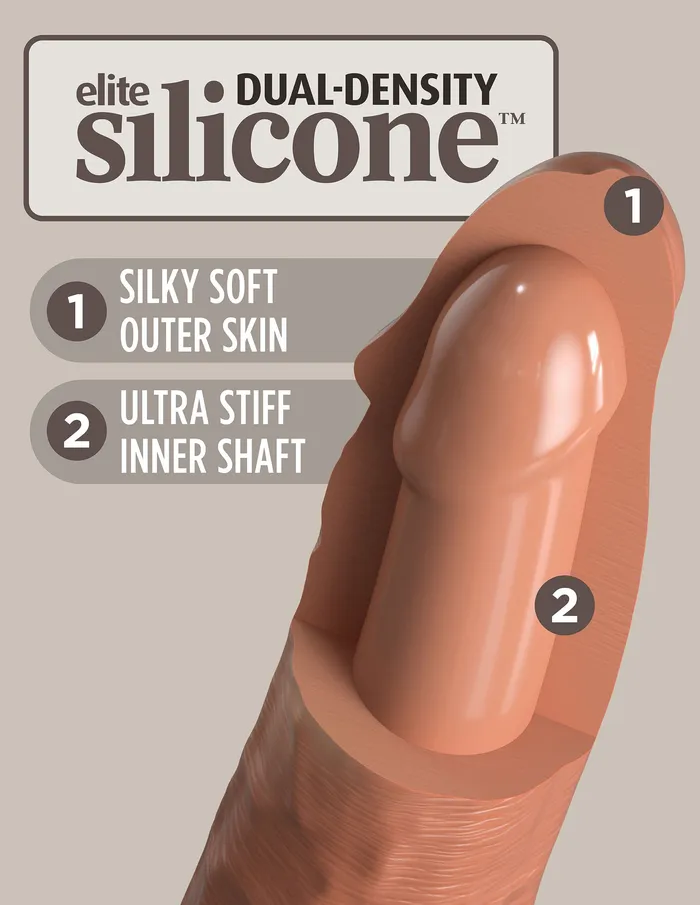 Pipedream Dildos King Cock Elite 8 Inch Silicone Dual Density Cock Tan