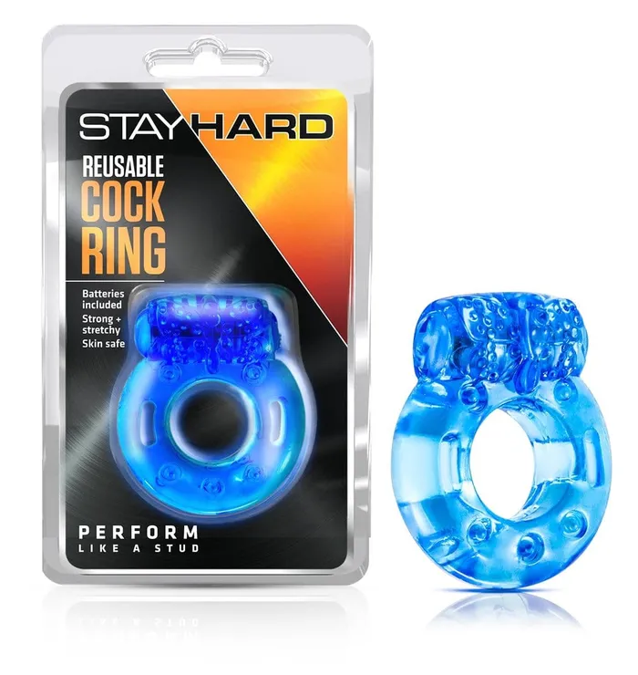 Stay Hard Reusable Cock Ring Blue Blush Novelties Male Sex Toys