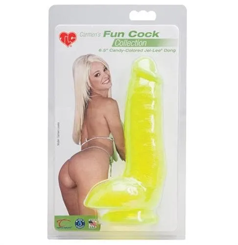 Topco Dildos Tlc Carmens Fun Cock 65 Inch Jellee Yellow