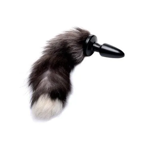 XR Brands Tailz Male Sex Toys Grey Fox Tail Anal Plug