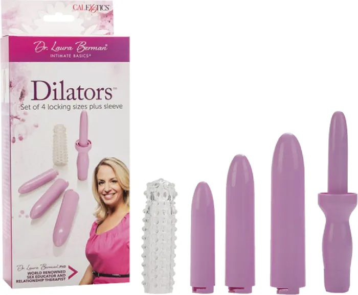 California Exotic Novelties Male Sex Toys Dr Laura Berman Dilators Set Of 4 Locking Sizes Plus Sleeve Lavendar