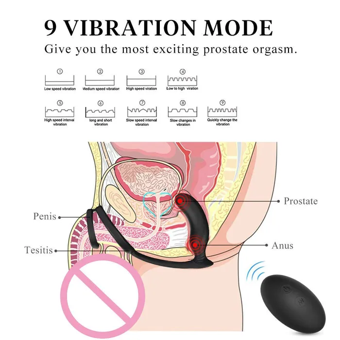 Male Sex Toys Javaughn69ways Anal With Cock Ring And Ball Loop Remote Control 10 Vibration Modes Prostate Stimulator