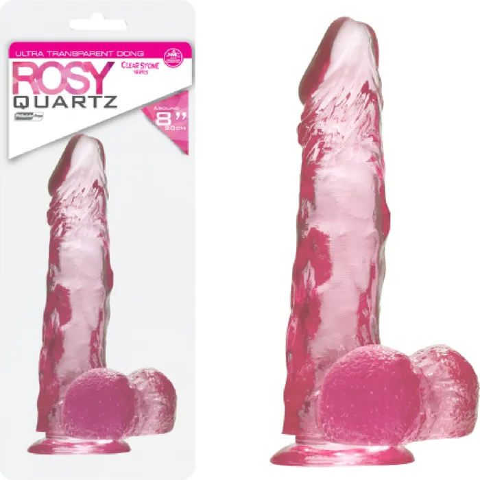 Nanma Dildos Quartz 8 Ballsy Dong Rosy Pink Dildo Sex Adult Pleasure Orgasm