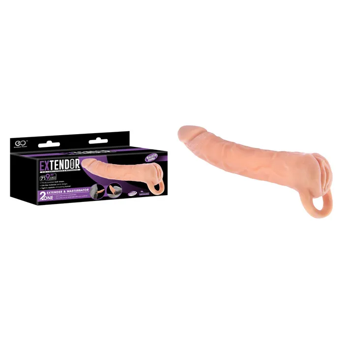 Excellent Power Male Sex Toys Extendor 9 2in1 Penis Extender Masturbator 229 cm Penis Extension Sleeve with Vagina Opening