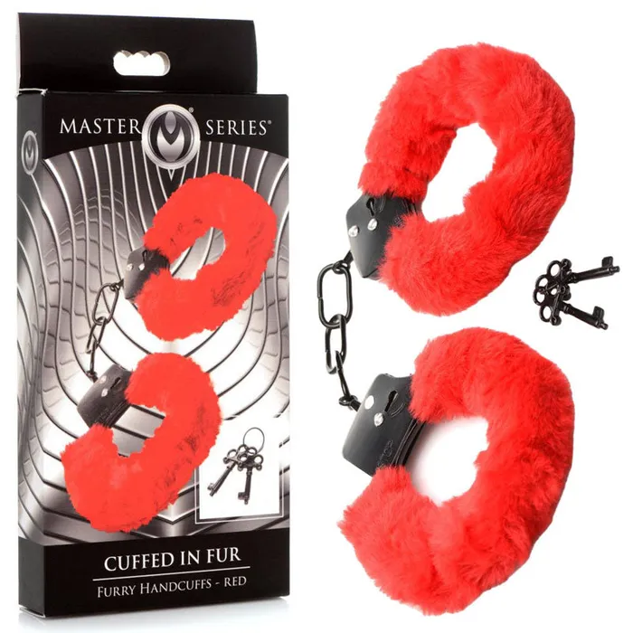 Male Sex Toys Master Series Cuffed in Fur Fluffy Handcuffs XR Brands