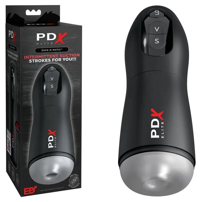 Male Sex Toys PDX Elite SuckOMatic USB Rechargeable Sucking Vibrating Masturbator Pipedream