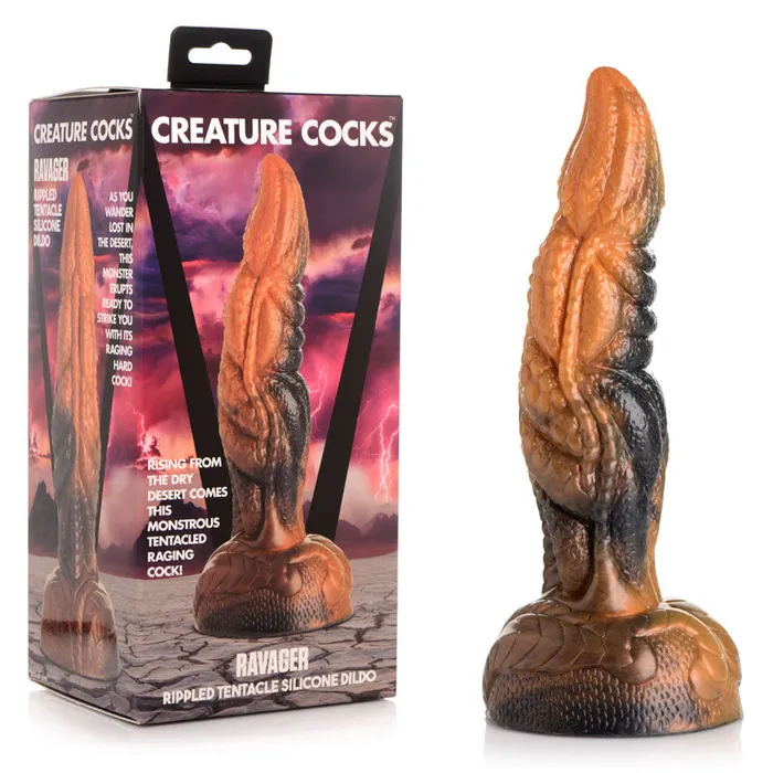 XR Brands Creature Cocks Ravager Rippled Tentacle Silicone Dildo Coloured 203 cm Fantasy Dildo Dildos