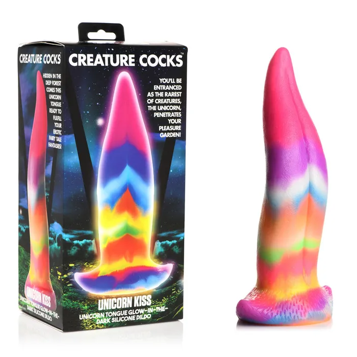 XR Brands Dildos Creature Cocks Unicorn Kiss Silicone Dildo 214 cm Fantasy Unicorn Tongue Dildo