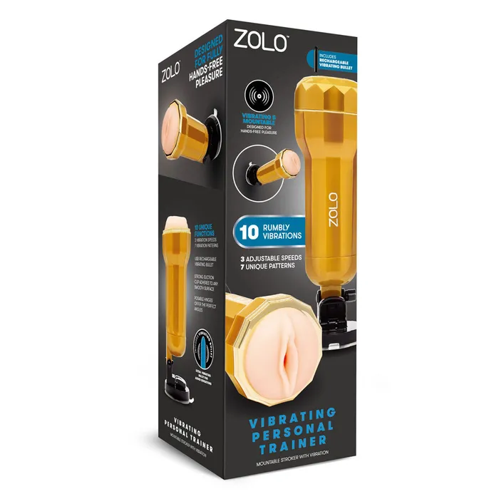 Zolo Vibrating Personal Trainer USB Rechargeable Vibrating Vagina Stroker with Suction Mount Zolo Male Sex Toys